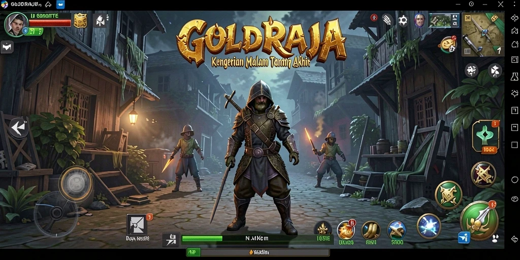 Gameplay GOLDRAJA menampilkan suasana horror yang mencekam dan menguji nyali.