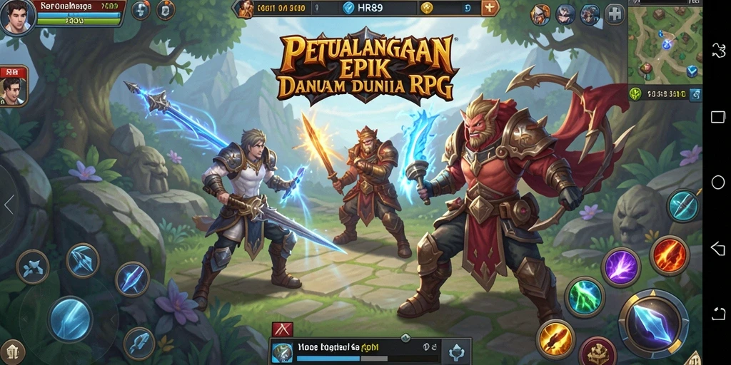 Tampilan menarik dari gameplay RPG di HR89 yang memukau.