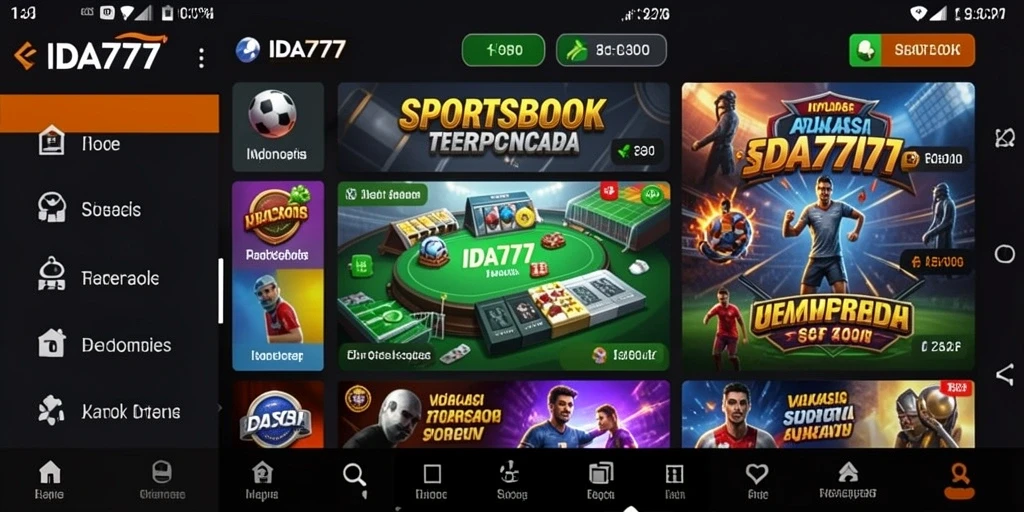 Tampilan gameplay menarik di IDA777 aplikasi Sportsbook.