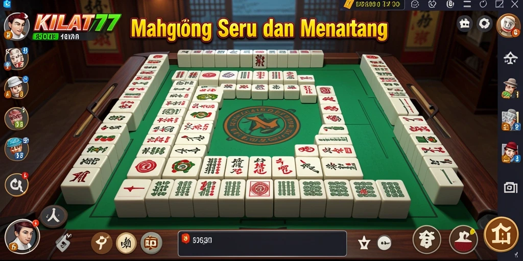 Screenshot gameplay KILAT77 yang menampilkan papan Mahjong yang menarik.