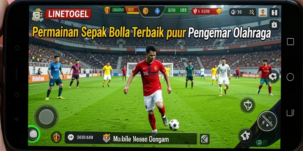 Tampilan gameplay LINETOGEL dengan aksi sepak bola yang menegangkan.