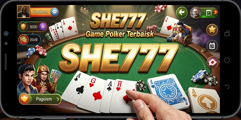 Tampilan gameplay menarik dari aplikasi poker SHE777.