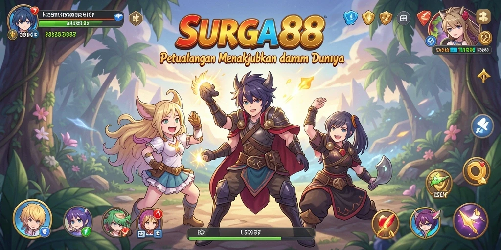 Tampilan gameplay SURGA88 yang memukau dan penuh warna.