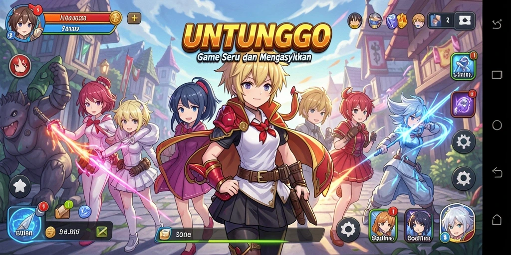 Screenshot menunjukkan aksi seru dan karakter anime yang menarik.
