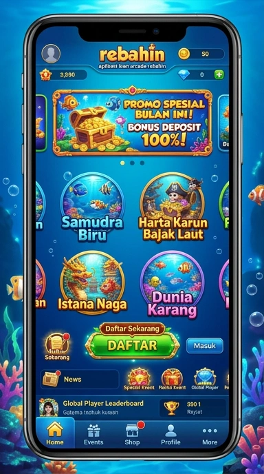 Tampilan antarmuka utama rebahin yang menarik.